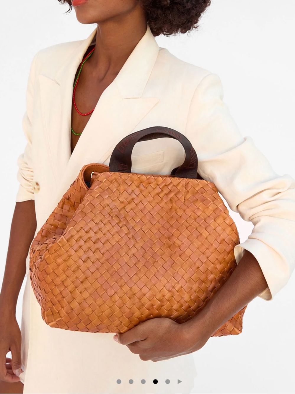 NWOT Clare V. Bateau Tote in Natural Woven Diagonal - Picture 8 of 9